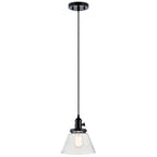 Suspension Kichler Avery à une seule lumière, 8 mini suspensions de large avec ampoule conique transparente