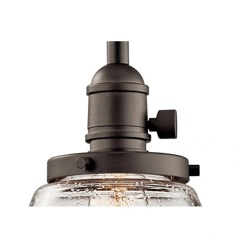 Suspension Kichler Avery à une seule lumière, 8 mini suspensions de large avec ampoule conique transparente