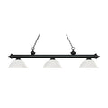 Suspension lumineuse Z-Lite Riviera à 3 lumières de 57 pouces de large avec motif billard.