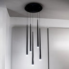 Suspension moderne Cascade à 5 lumières LED cristal multi-lumières de 43 cm de large