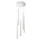 Suspension moderne Cascade à 5 lumières LED cristal multi-lumières de 43 cm de large