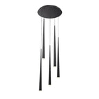 Suspension moderne Cascade à 5 lumières LED cristal multi-lumières de 43 cm de large