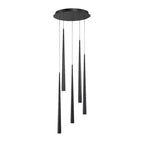 Suspension moderne Cascade à 5 lumières LED cristal multi-lumières de 43 cm de large
