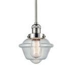 Suspension miniature Oxford Small à une lumière de 8 pouces de large, issue de la marque Innovations Lighting.