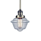 Suspension miniature Oxford Small à une lumière de 8 pouces de large, issue de la marque Innovations Lighting.