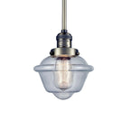 Suspension miniature Oxford Small à une lumière de 8 pouces de large, issue de la marque Innovations Lighting.