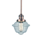 Suspension miniature Oxford Small à une lumière de 8 pouces de large, issue de la marque Innovations Lighting.