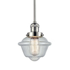 Suspension miniature Oxford Small à une lumière de 8 pouces de large, issue de la marque Innovations Lighting.