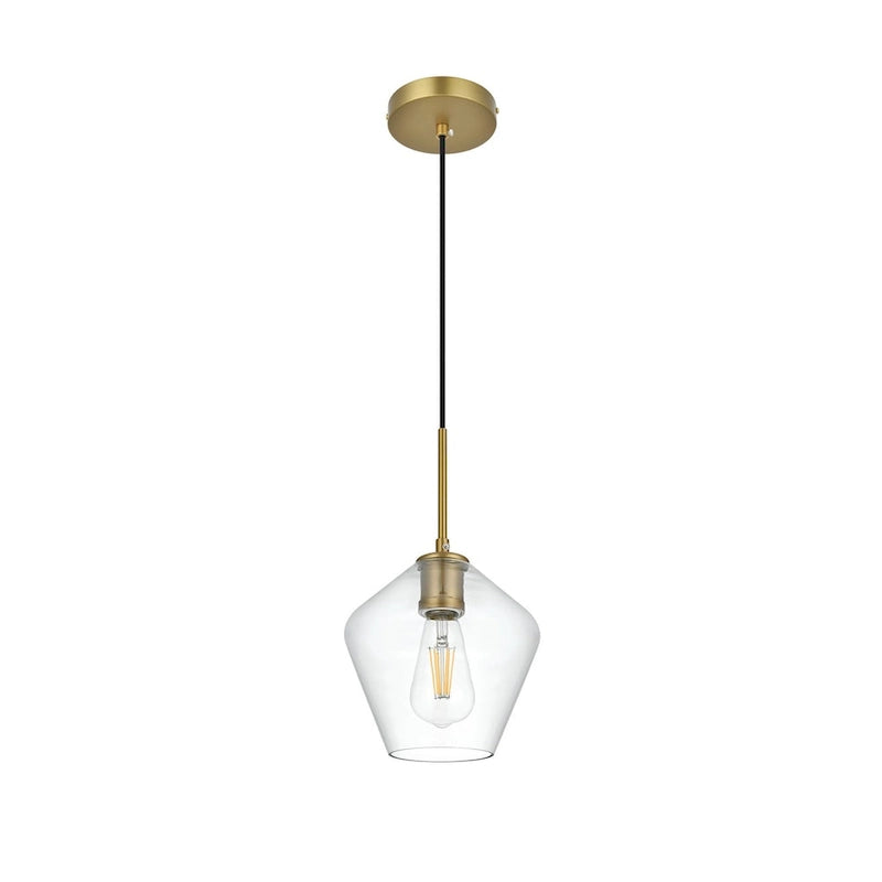 Suspension Gene Single Light Mini de 8 pouces de large avec verre transparent