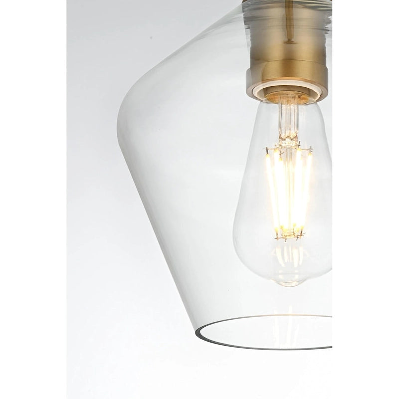 Suspension Gene Single Light Mini de 8 pouces de large avec verre transparent