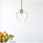 Suspension Gene Single Light Mini de 8 pouces de large avec verre transparent