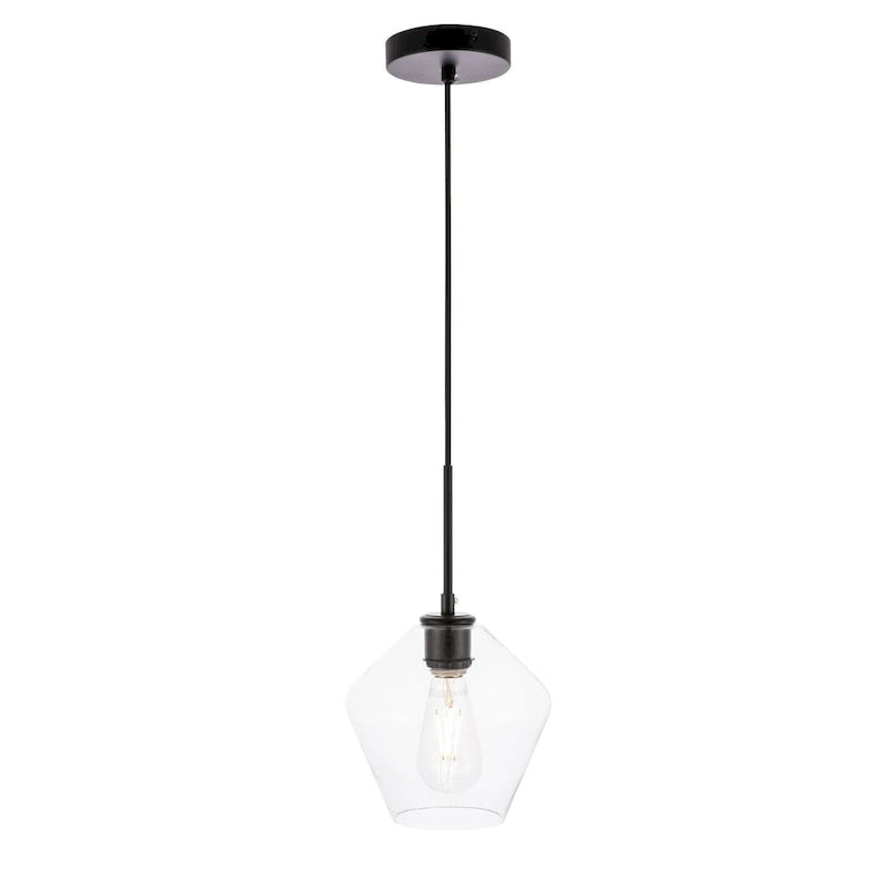Suspension Gene Single Light Mini de 8 pouces de large avec verre transparent