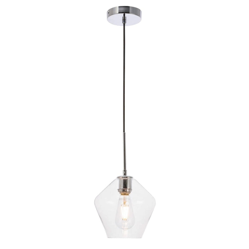 Suspension Gene Single Light Mini de 8 pouces de large avec verre transparent
