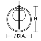 Suspension AFX JAMP12MBRND3 Jamie à 3 lumières, 66 cm de large.