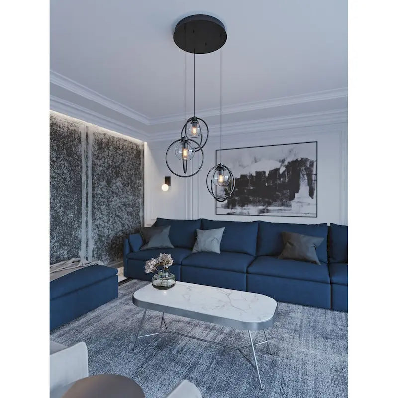 Suspension AFX JAMP12MBRND3 Jamie à 3 lumières, 66 cm de large.