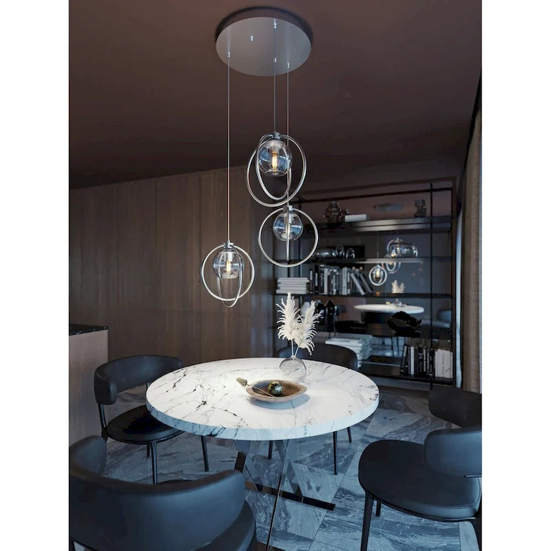 Suspension AFX JAMP12MBRND3 Jamie à 3 lumières, 66 cm de large.