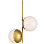 Elegant Lighting Eclipse 2 Light 17  Wide Pendant with Frosted Glass