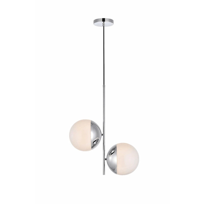 Suspension Elegant Lighting Eclipse à 2 lumières, 43 cm de large, avec verre dépoli