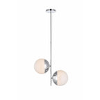 Suspension Elegant Lighting Eclipse à 2 lumières, 43 cm de large, avec verre dépoli