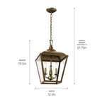 Suspension Kichler 52474 Dame à 2 lumières, diamètre 13 pouces, pour bougies coniques.