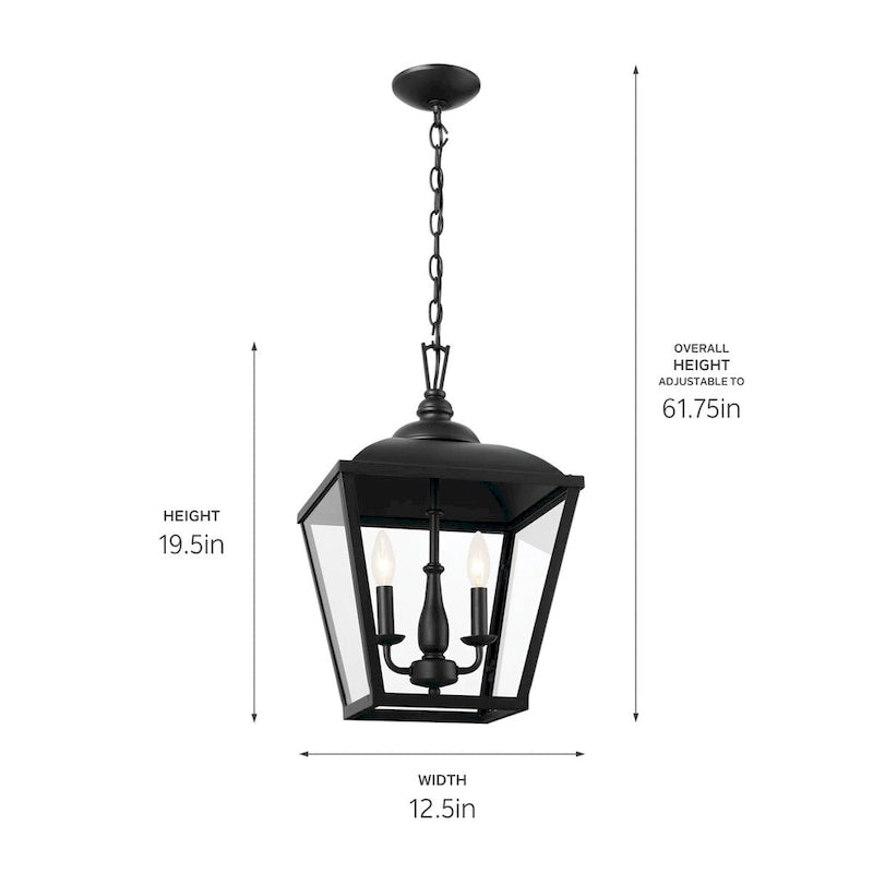 Suspension Kichler 52474 Dame à 2 lumières, diamètre 13 pouces, pour bougies coniques.