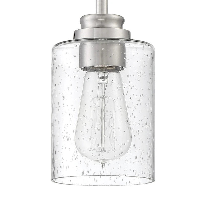 Suspension Craftmade Bolden 5 Mini avec abat-jour en verre bullé