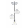 Elegant Lighting Destry 3 Light 19  Wide Multi Light Pendant with