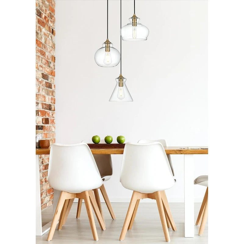 Suspension Destry à 3 lumières de 19 pouces de large avec éclairage élégant