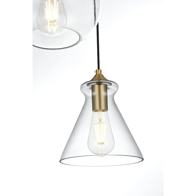 Suspension Destry à 3 lumières de 19 pouces de large avec éclairage élégant