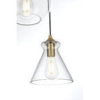 Suspension Destry à 3 lumières de 19 pouces de large avec éclairage élégant