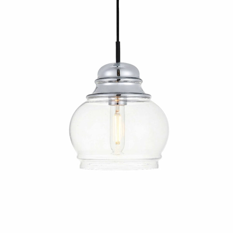 Elegant Lighting Kenna Single Light 8  Wide Mini Pendant with Clear