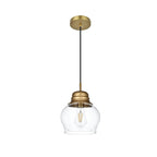 Suspension Kenna Single Light Mini de 8 pouces de large avec verre transparent
