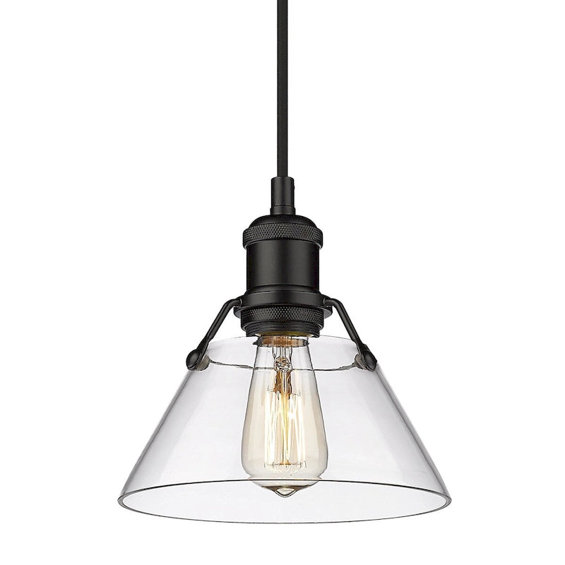 Suspension Golden Lighting 3306-S CLR Orwell 8 mini de large avec un diffuseur transparent