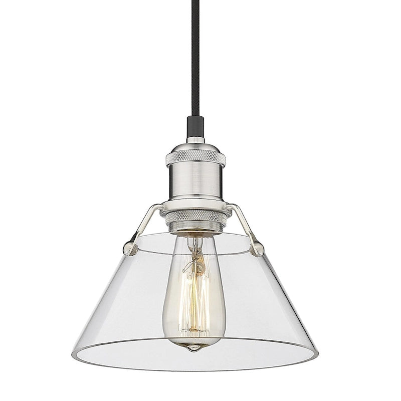 Suspension Golden Lighting 3306-S CLR Orwell 8 mini de large avec un diffuseur transparent
