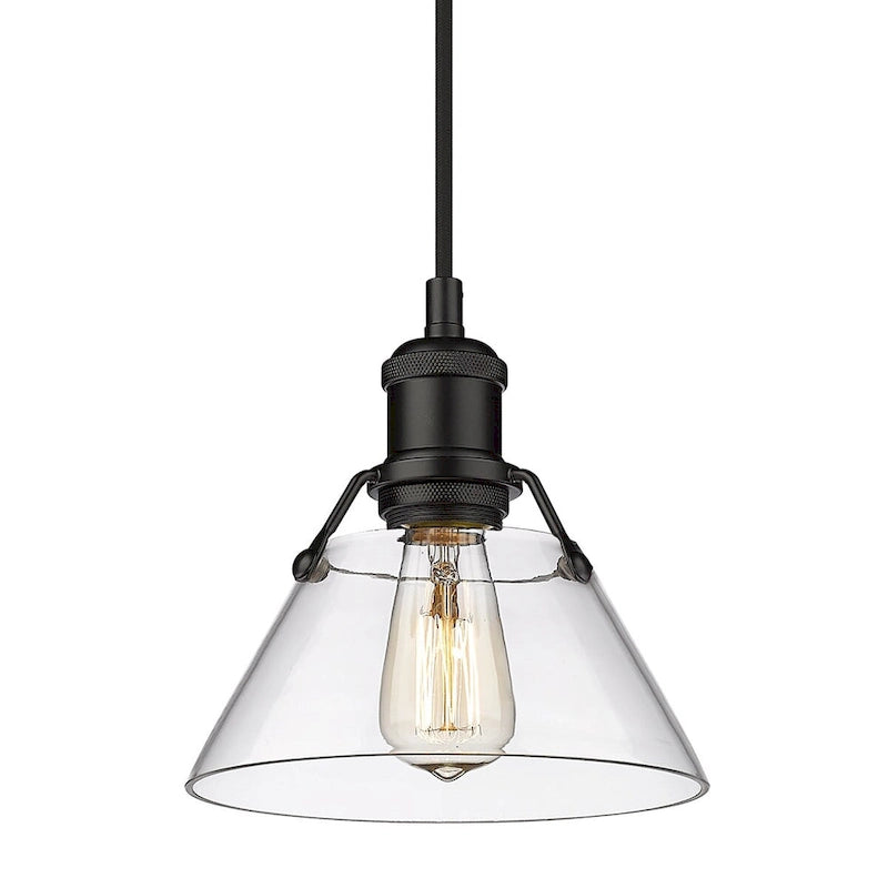 Suspension Golden Lighting 3306-S CLR Orwell 8 mini de large avec un diffuseur transparent