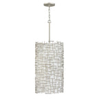 Suspension simple Fredrick Ramond Farrah de 42 pouces de haut avec abat-jour en tissu blanc
