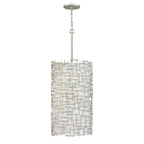 Suspension simple Fredrick Ramond Farrah de 42 pouces de haut avec abat-jour en tissu blanc