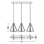 Suspension linéaire LED Gianna 36 po (91,4 cm) de large, référence AFX GNAP15L30D1LNR3