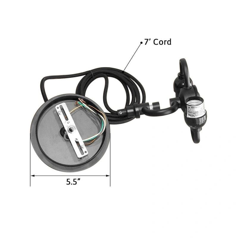 Suspension 14 W à 2 lumières, abat-jour bleu paradis, diffuseur, câble noir