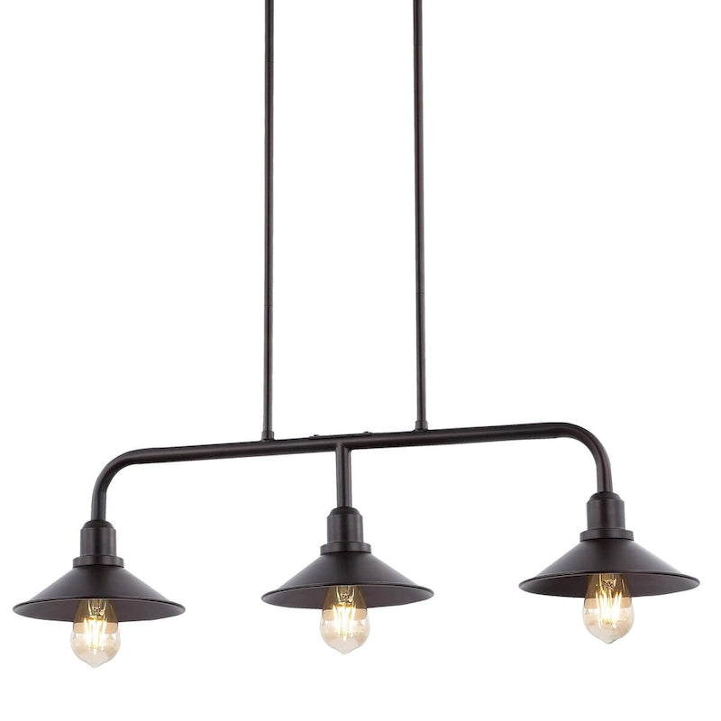 Cade 34.25  3-Light Metal Farmhouse Industrial LED Pendant, Oil Rubbed Bronze by JONATHAN Y