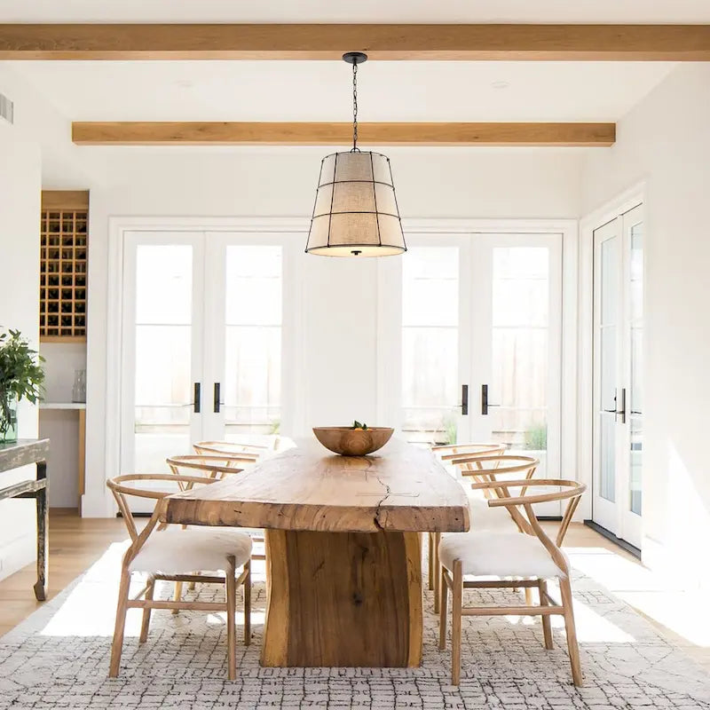 Suspension LED Chadwick 19 à 3 lumières, style rustique, en fer, finition bronze huilé, par JONATHAN Y - 3 lumières