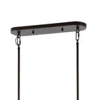 Suspension linéaire LED Oakley 42 à 4 lumières, style rustique, en fer, finition bronze huilé, par JONATHAN Y - 4 lumières