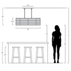 Suspension linéaire LED Oakley 42 à 4 lumières, style rustique, en fer, finition bronze huilé, par JONATHAN Y - 4 lumières