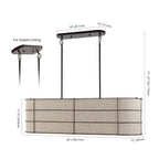 Suspension linéaire LED Oakley 42 à 4 lumières, style rustique, en fer, finition bronze huilé, par JONATHAN Y - 4 lumières