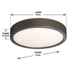 George Kovacs Lampe LED en cuivre peint, patine bronze et verre transparent