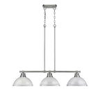 Golden Lighting Duncan White Pewter 3-light Linear Pendant