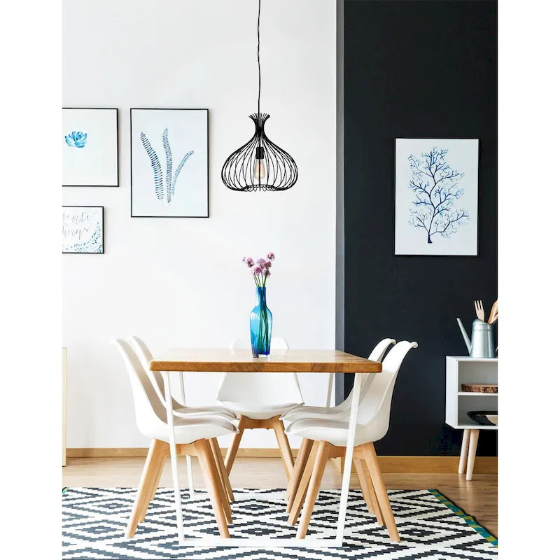 Suspension Darleen à 1 lumière avec finition noire