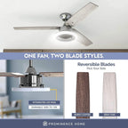 Ventilateur de plafond intérieur moderne Prominence Home Orbis Gun Metal avec éclairage LED et télécommande (52 pouces)