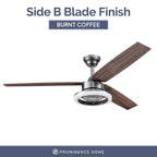 Ventilateur de plafond intérieur moderne Prominence Home Orbis Gun Metal avec éclairage LED et télécommande (52 pouces)