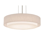 Sanibel 23-inch Satin Nickel LED Pendant, Linen White Shade